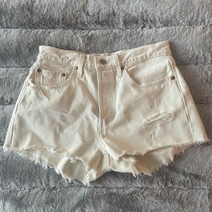 Levi’s White Jean Shorts